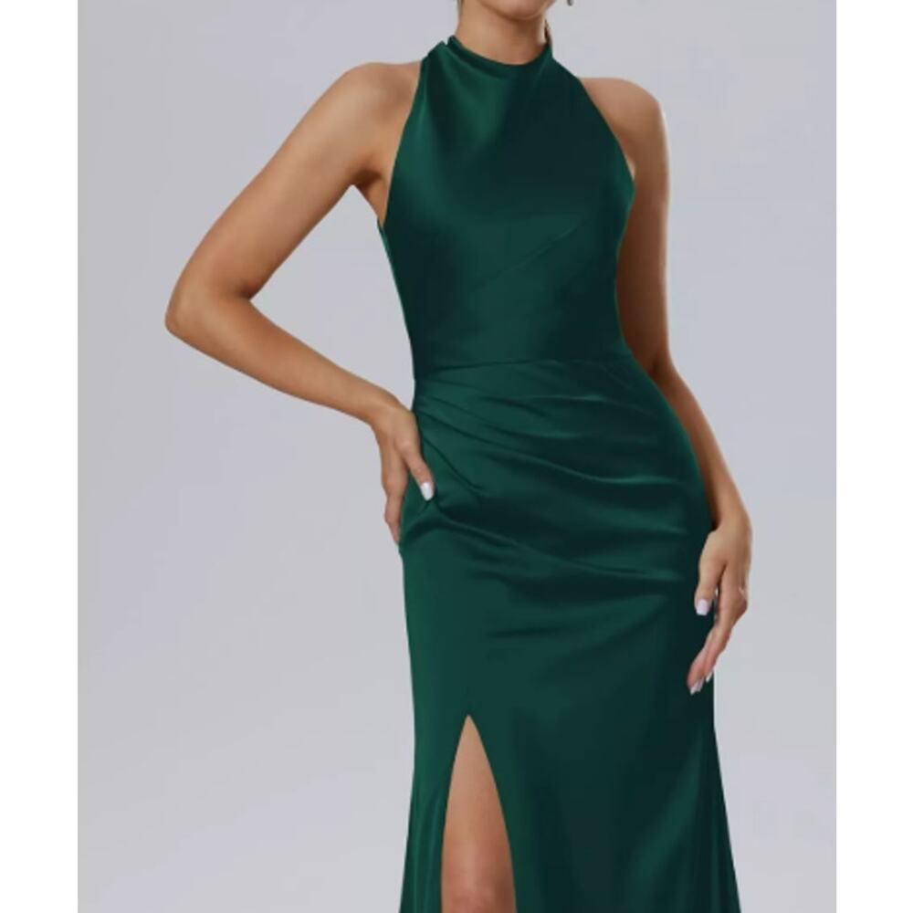 AW BRIDAL 6 S hunter green Maharaol wedding formal party maxi dress NEW B43